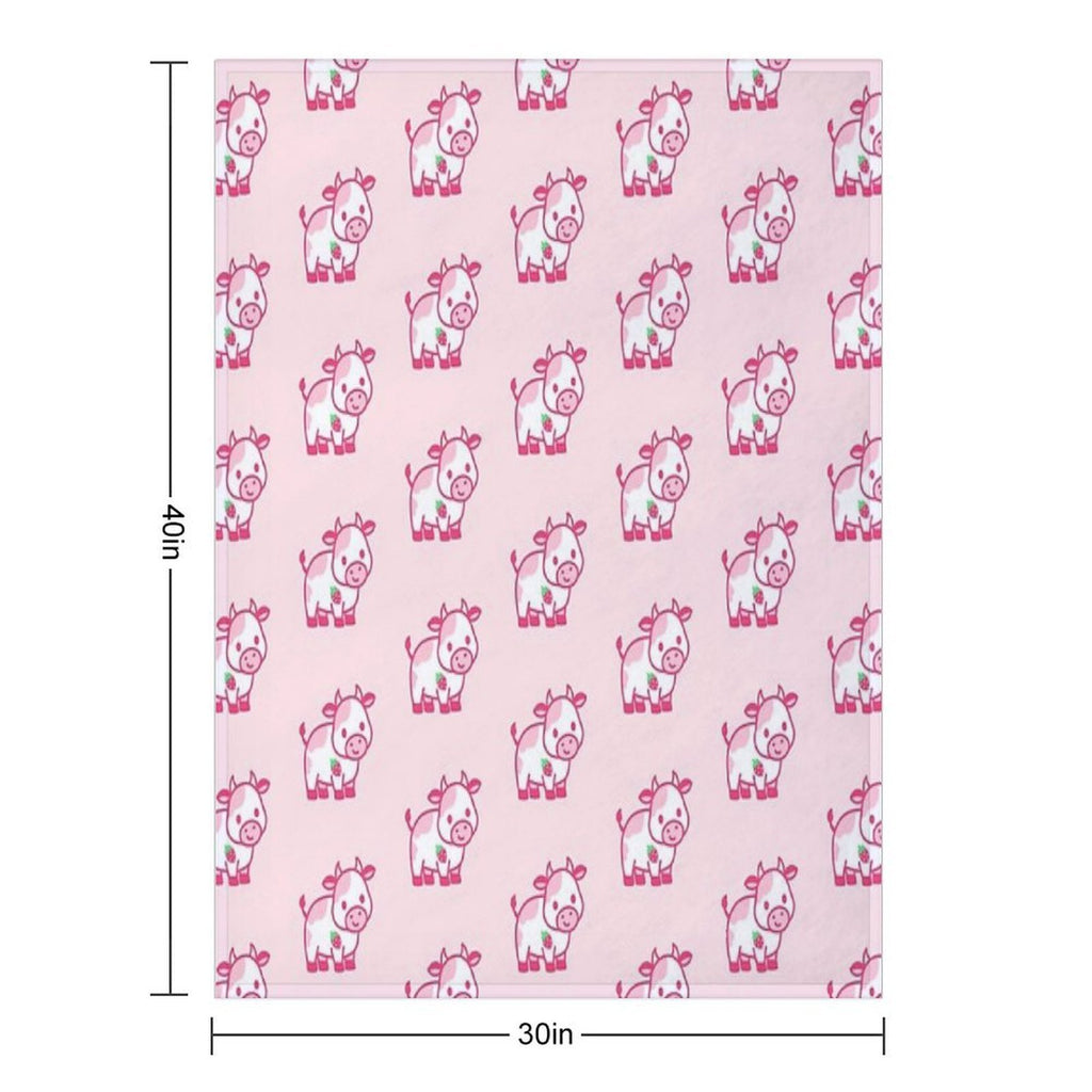 Strawberry Cow All-season Throw Blanket