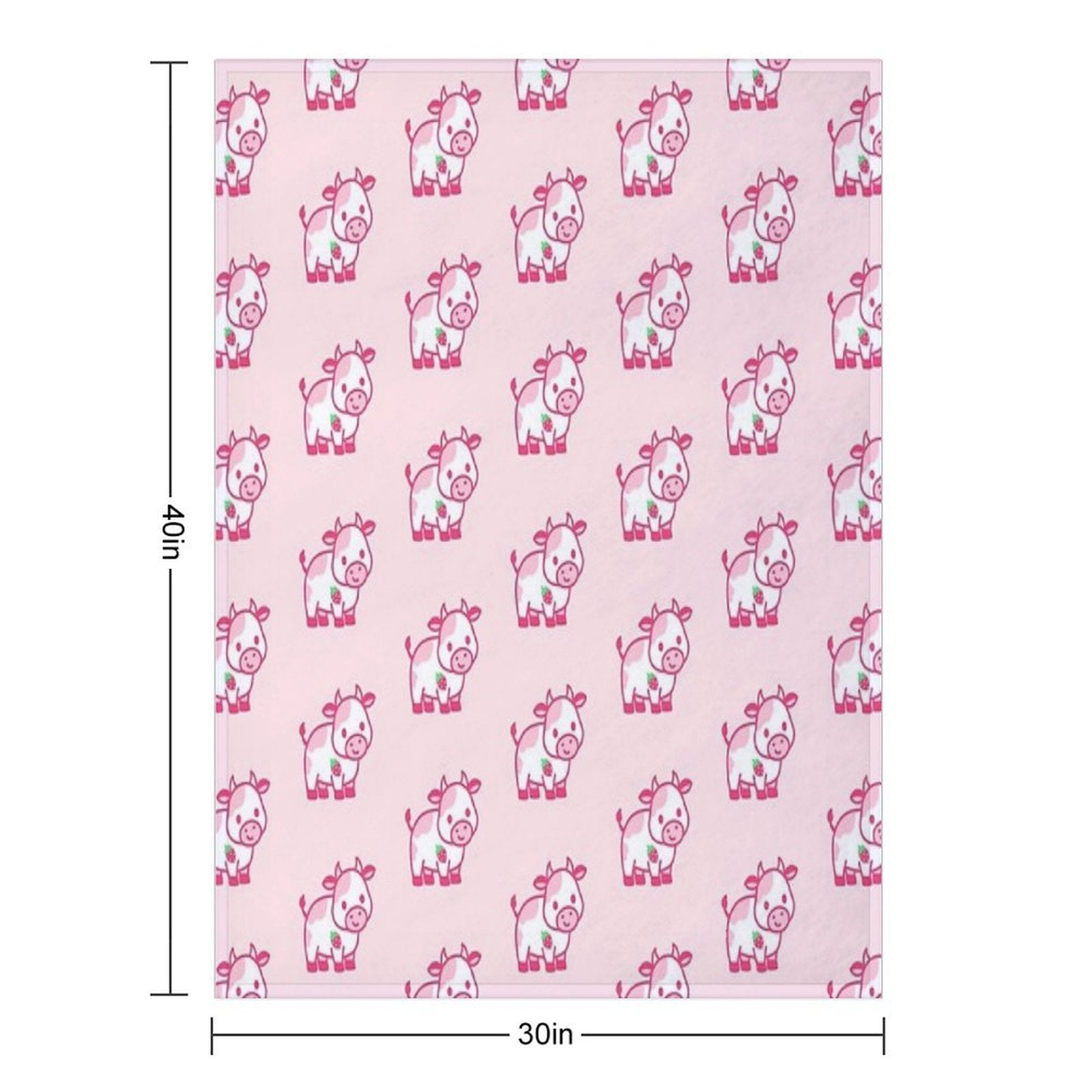 Strawberry Cow All-season Throw Blanket