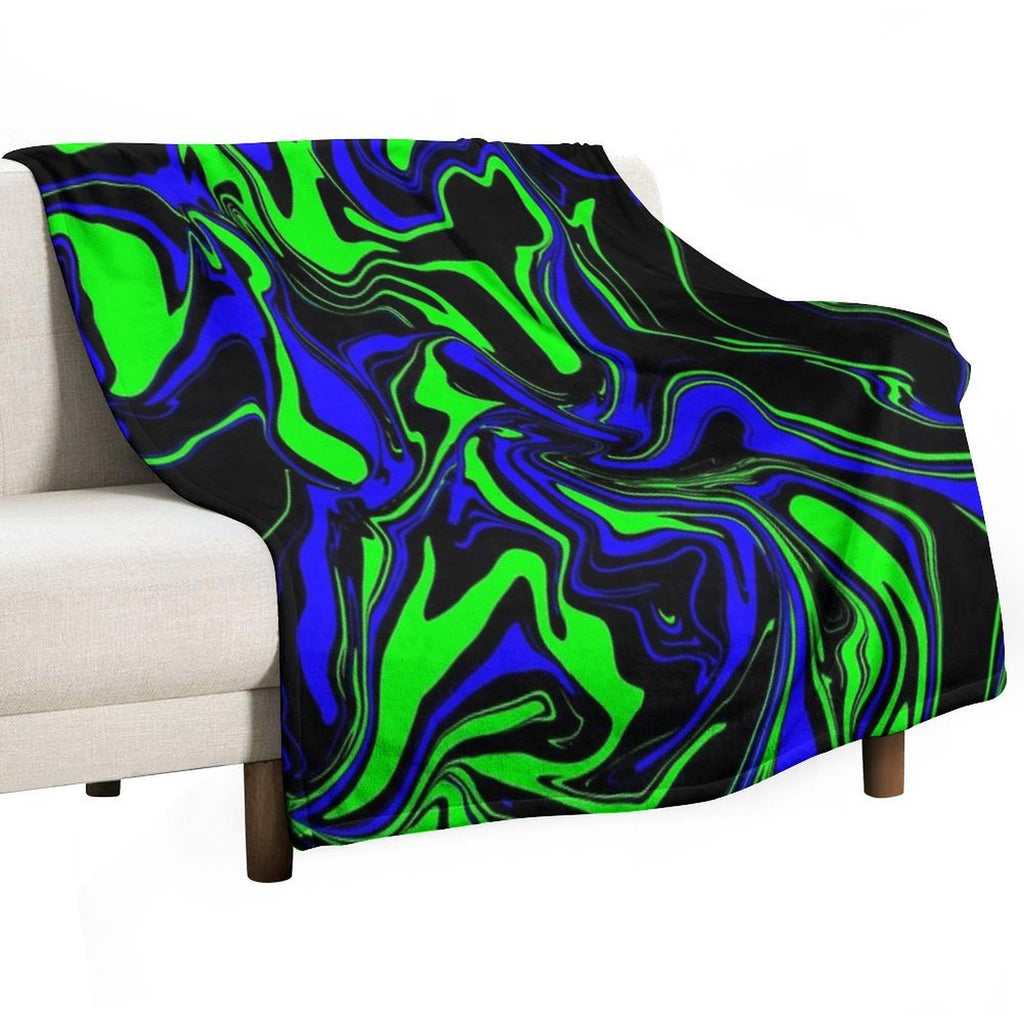 Blue Green And Black Oil Slick All-season Throw Blanket
