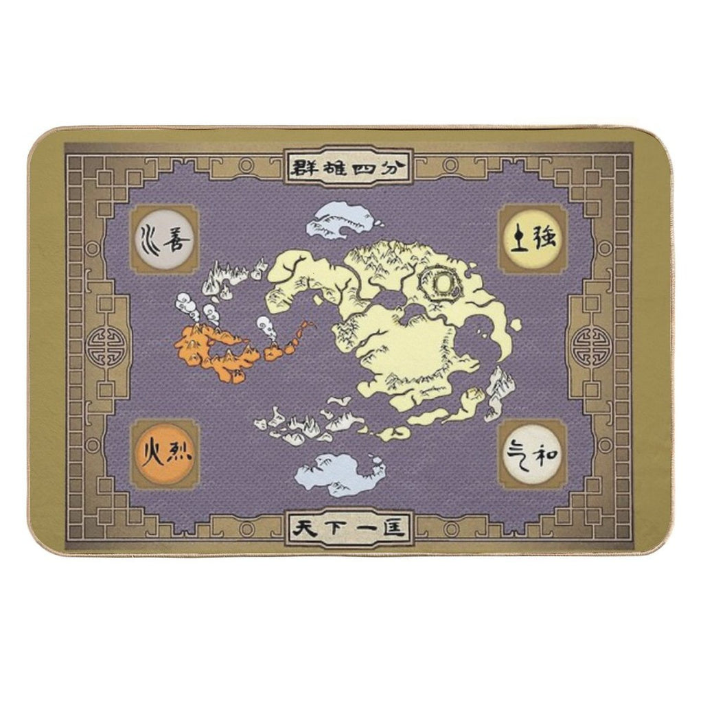 Avatar Map Colored  Easy To Clean Bath Mat