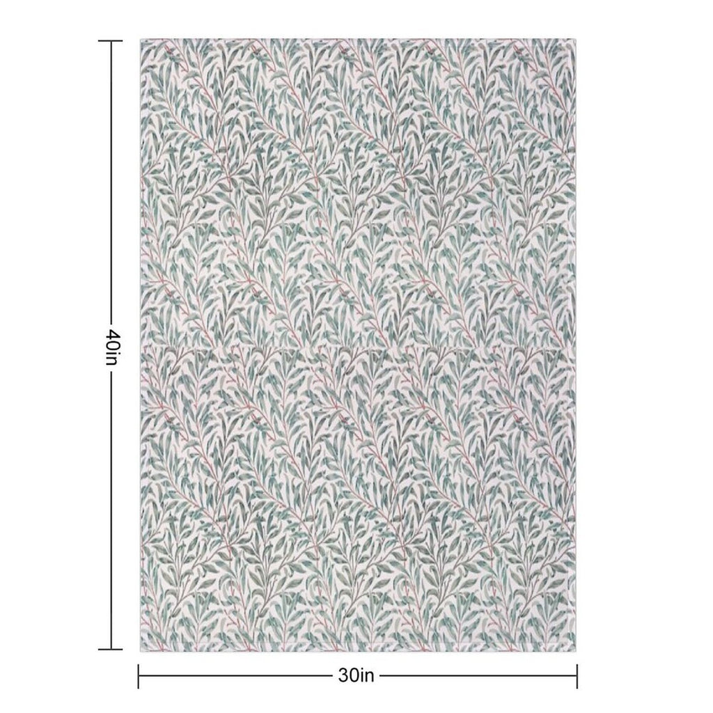 William Morris Pattern - Flowers & Leaves Wrinkle-free Throw Blanket