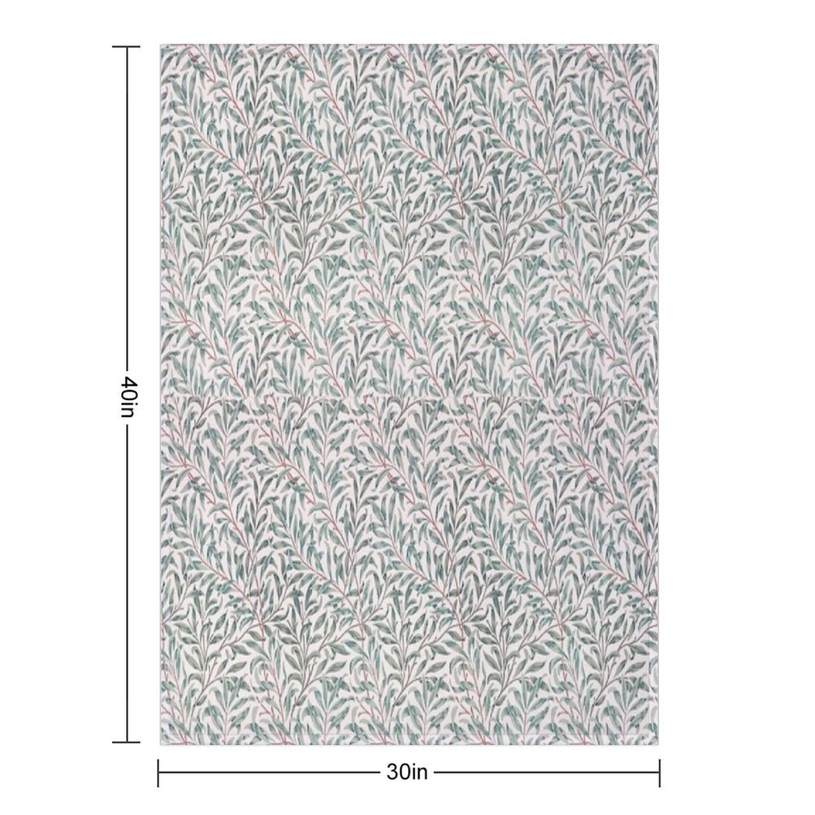 William Morris Pattern - Flowers & Leaves Wrinkle-free Throw Blanket