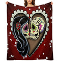 Ashes - Day of The Dead Couple - Sugar Skull Lovers Quick-dry Throw Blanket