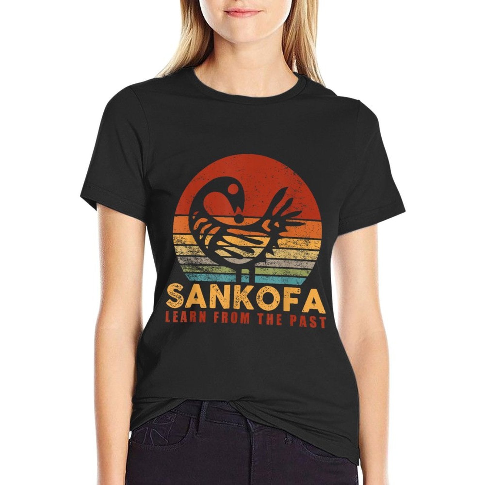 Sankofa Learn From The Past African Bird Pattern  Easy-care T-Shirt