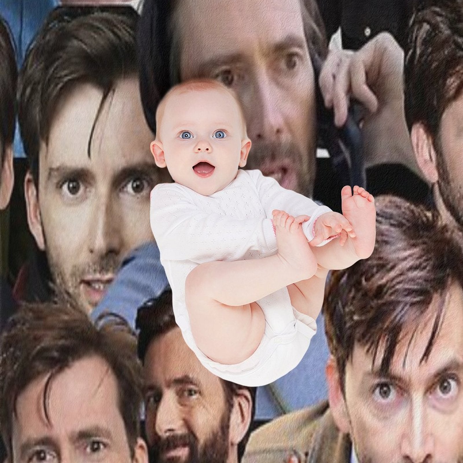 David Tennant Photo Collage Shrink-resistant Throw Blanket
