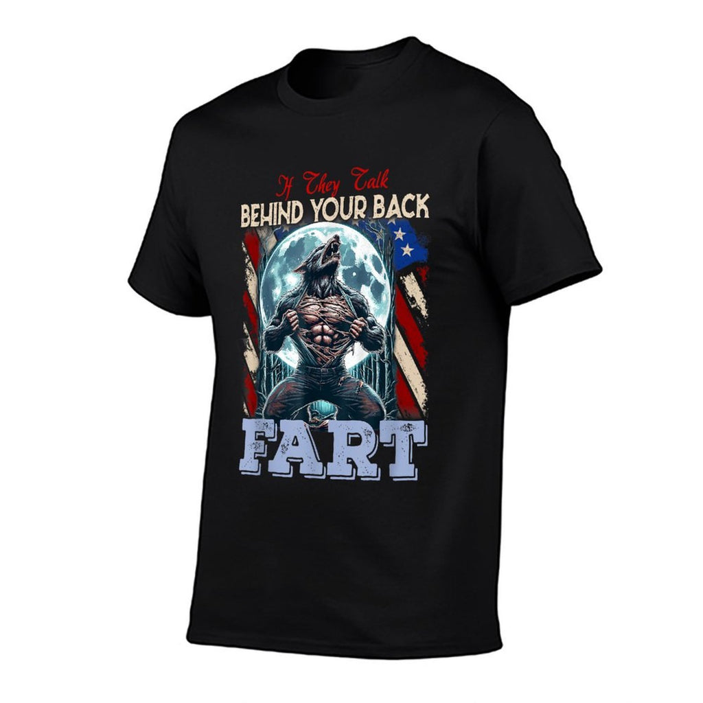 If They Talk Behind Your Back Fart Funny Alpha Wolf Meme Kid  Heathered Texture T-Shirt