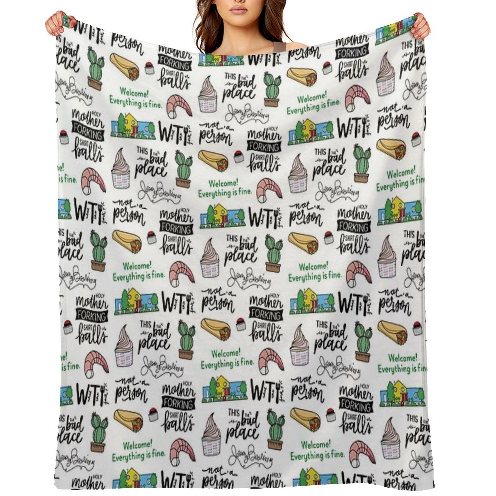 The Good Place TV Show Art Velvety-soft Throw Blanket