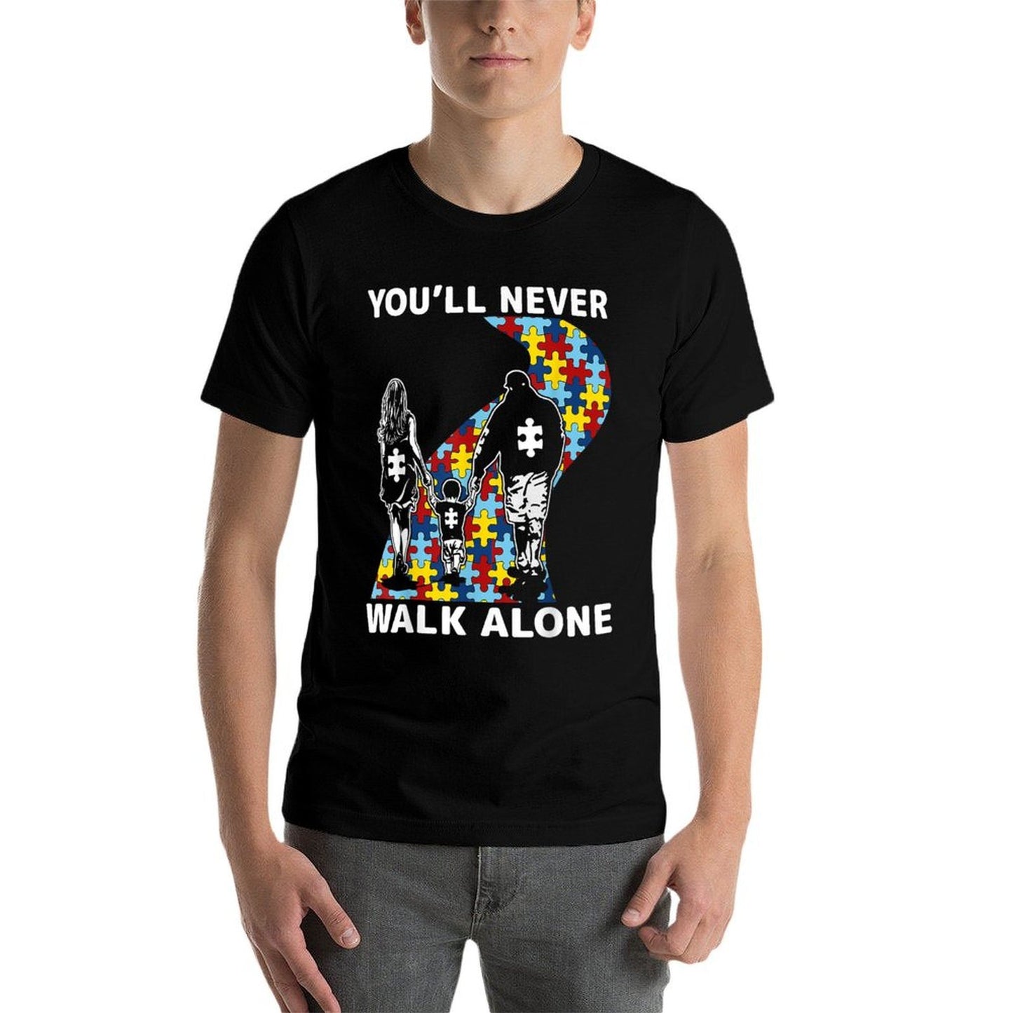 Youll Never Walk Alone Autism Awareness Tshirt  Easy-care T-Shirt