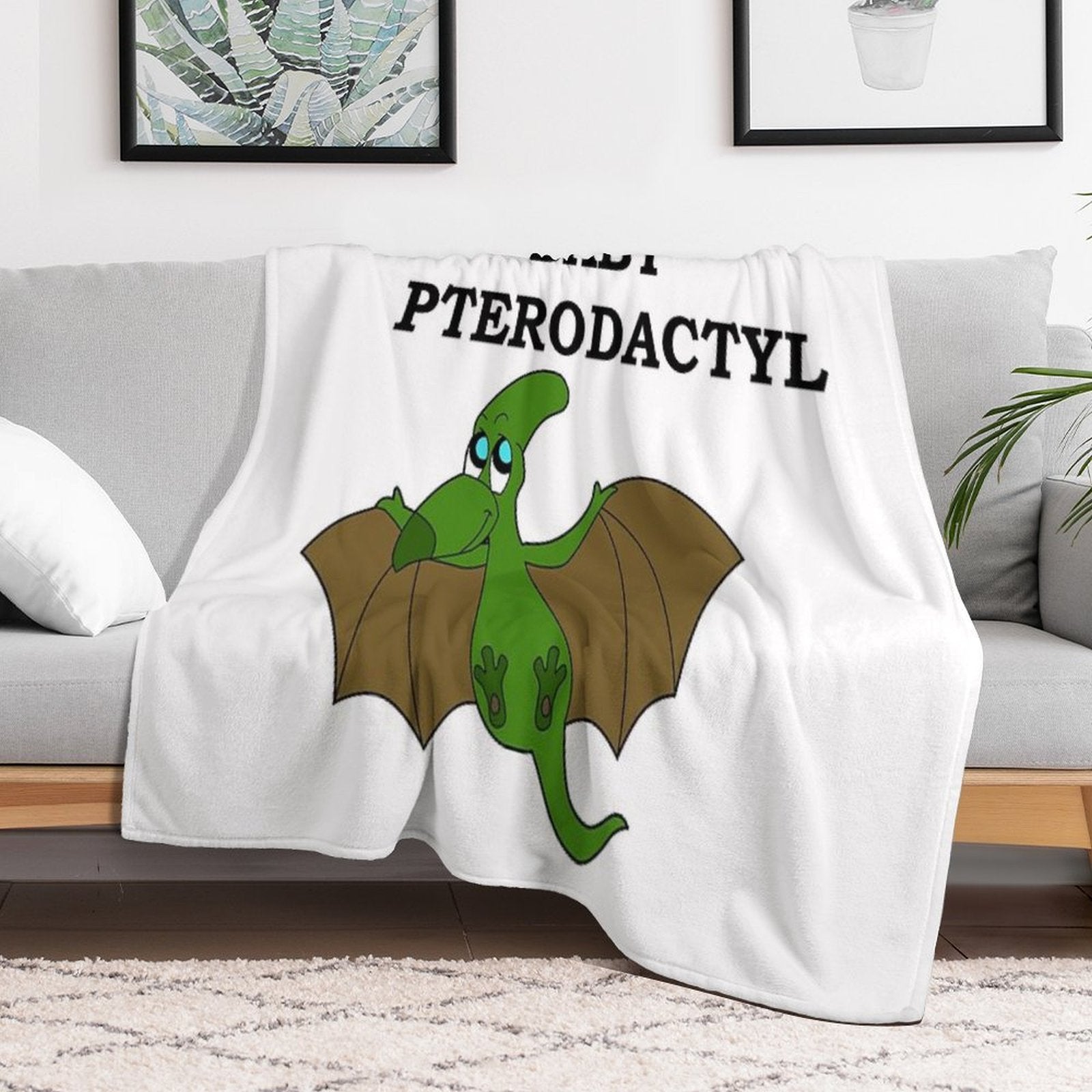 Baby Pterodactyl Wrinkle-free Throw Blanket