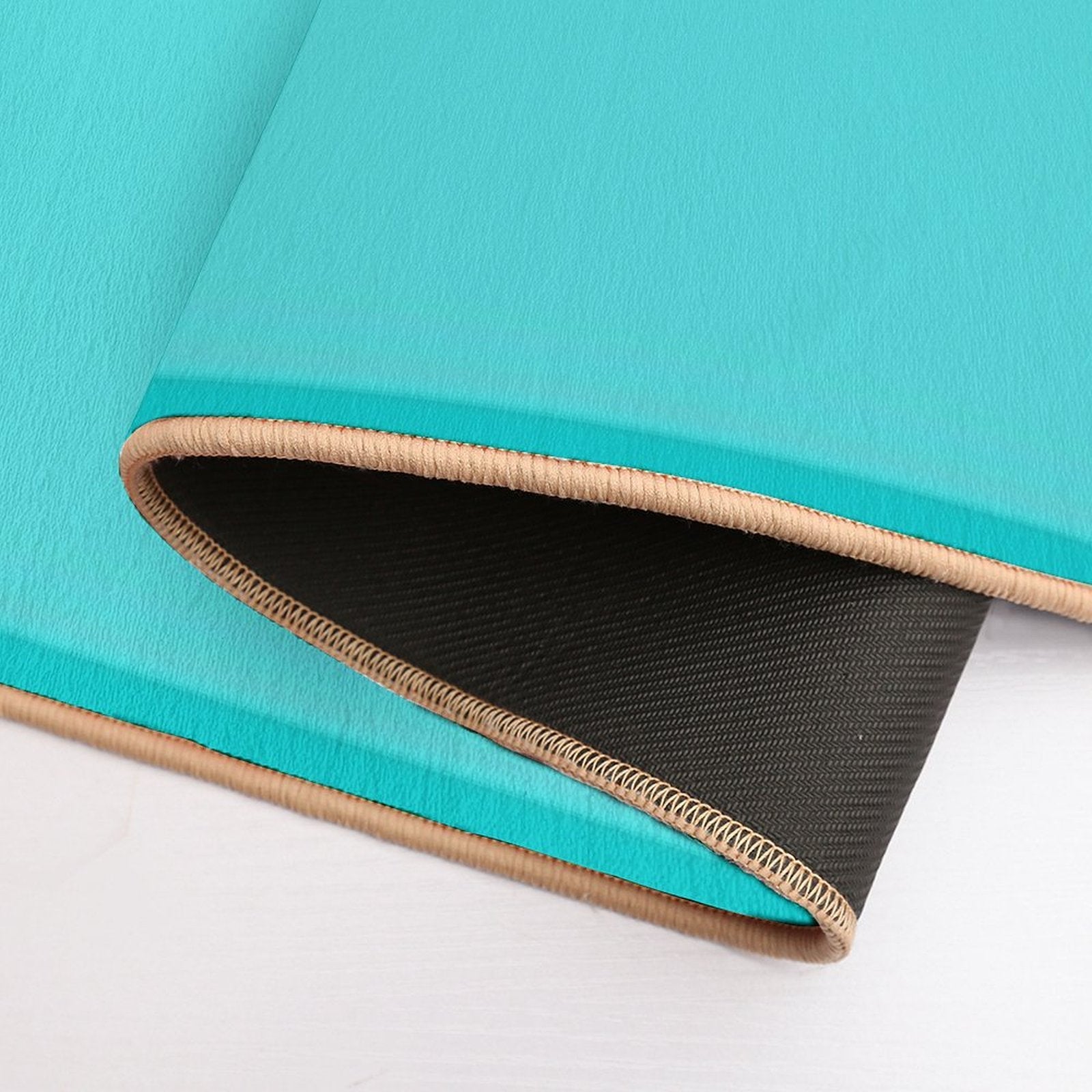 Turquoise Gradient Stripes Minimalist Pattern (Bright Robins Egg Blue)  Toxin-Free Bath Mat