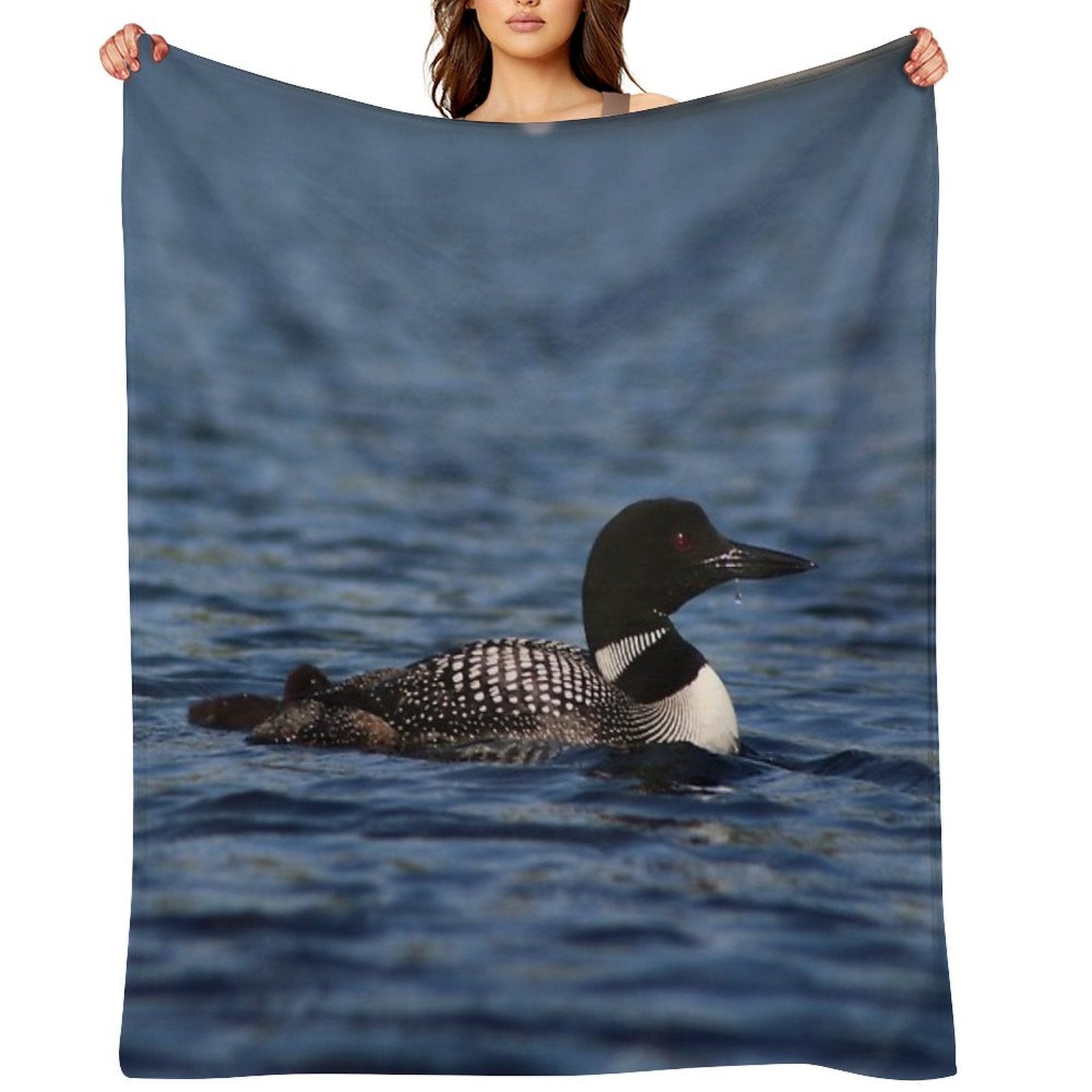 Common Loon Plush Throw Blanket