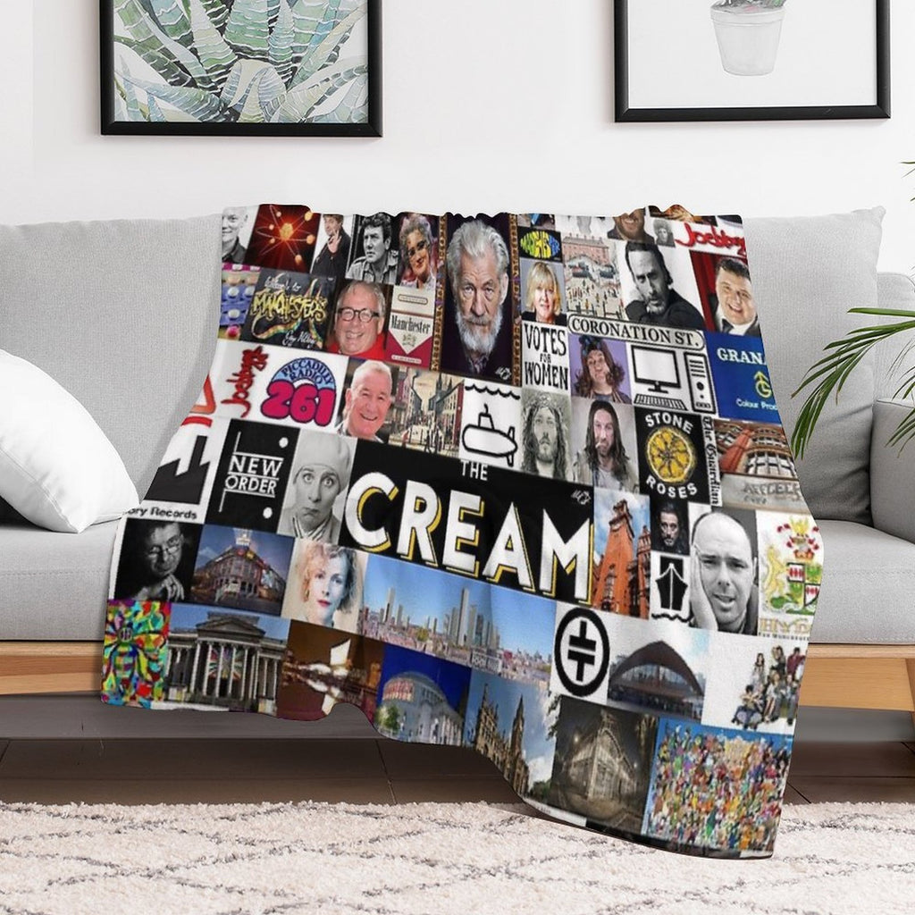 The Cream of Manchester Collage Original 2020 All-season Throw Blanket