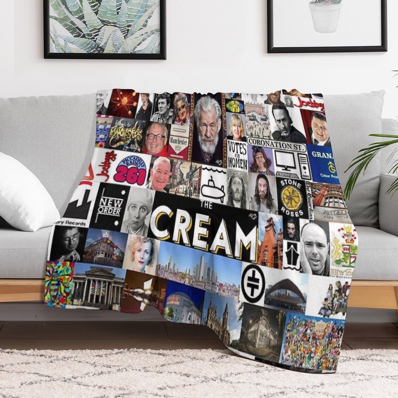 The Cream of Manchester Collage Original 2020 All-season Throw Blanket
