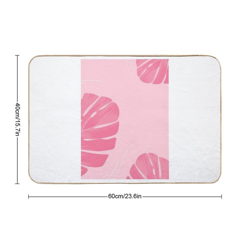 Pink Flowers Art  Dirt-Trapping Bath Mat