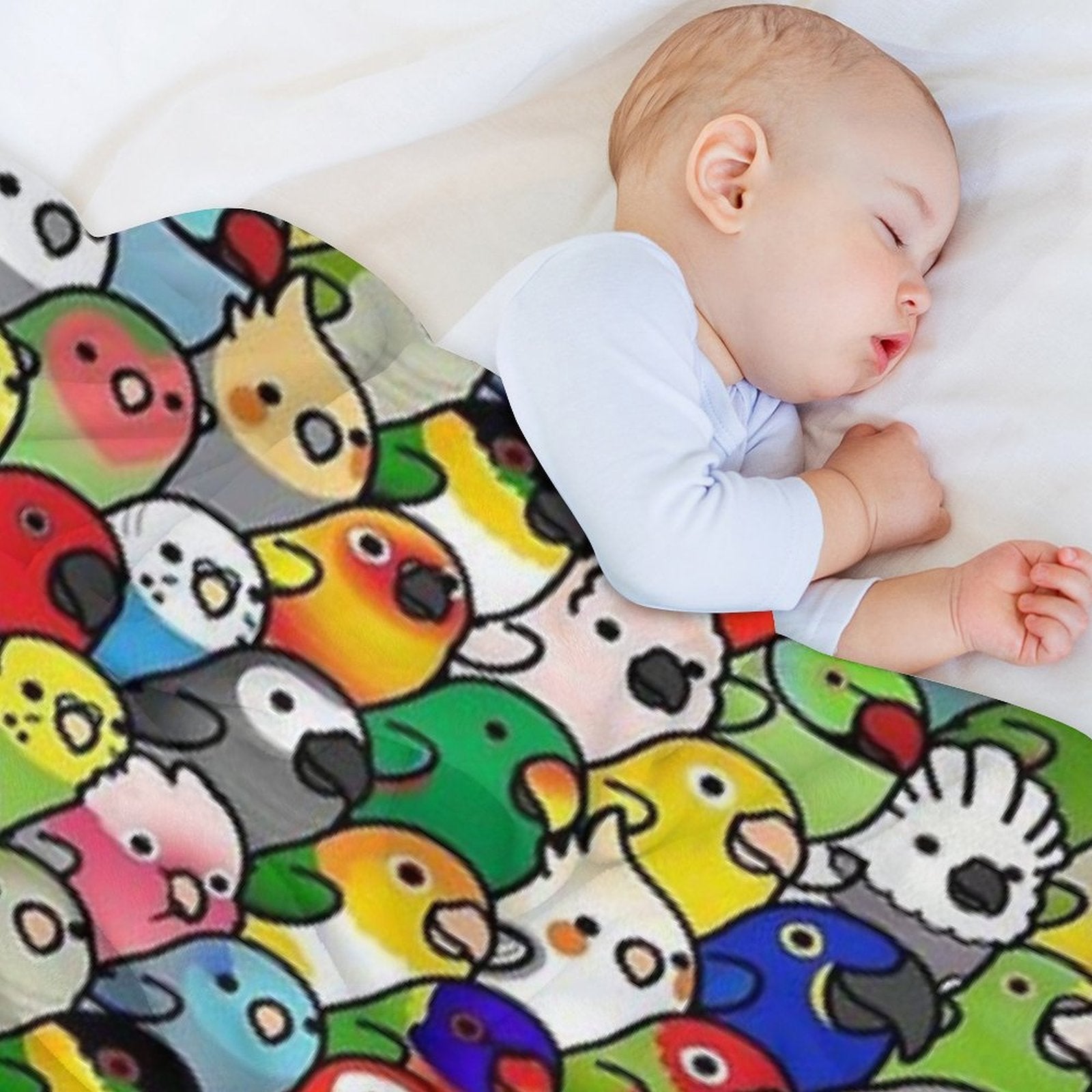 Colorful Birds Shrink-resistant Throw Blanket