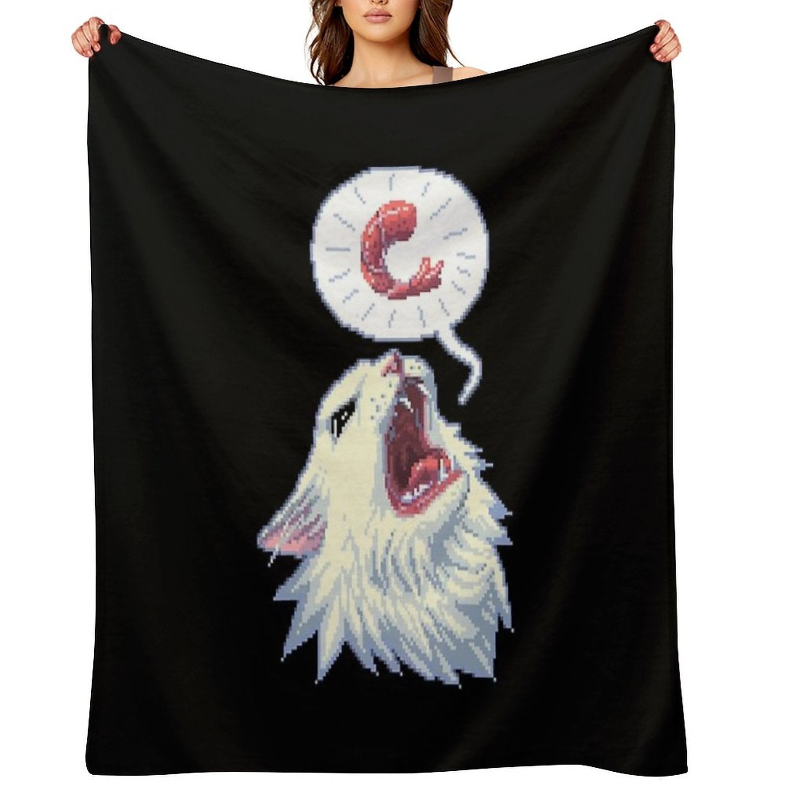 8-bit Shrimpin' Thurston The Cat Wrinkle-free Throw Blanket