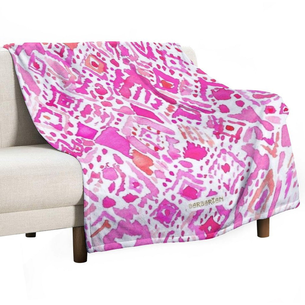 Cute Geometric Pink Durable Throw Blanket
