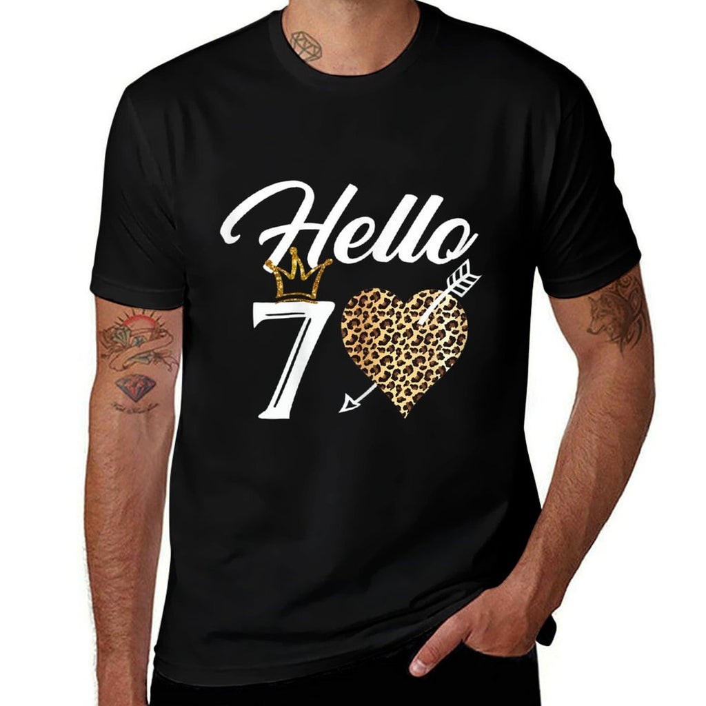 Womens 70th Birthday Shirt Hello 70 with Crown  Ribbed Collar T-Shirt