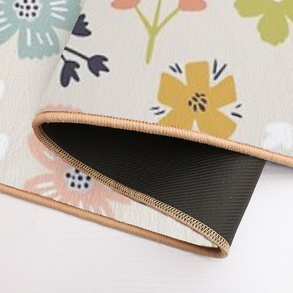 Spring Florals in Pastel Neutrals  Non-Slip Bath Mat