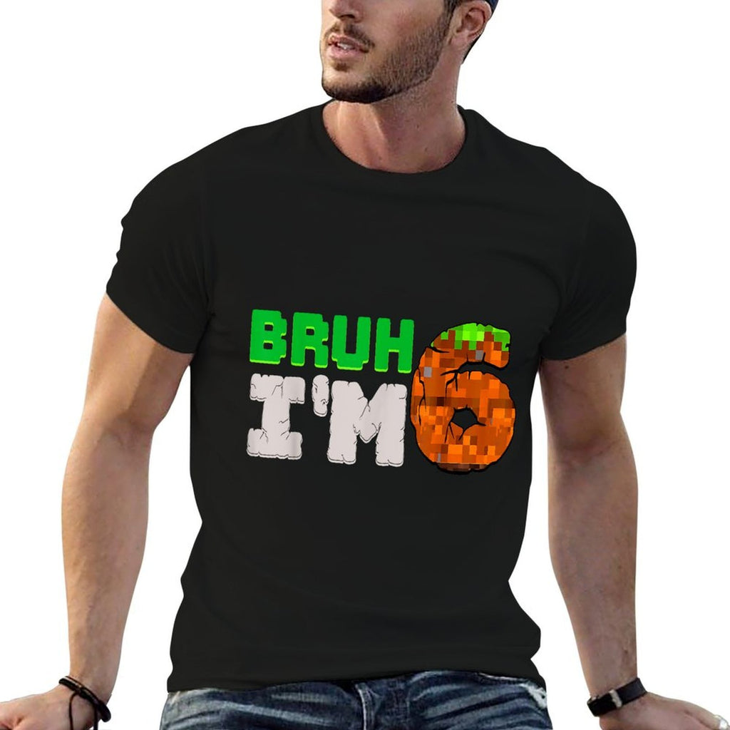Birthday Boy It's My 6th Birthday I'm 6 Year Old Gamer Pixel  Polyester Blend T-Shirt