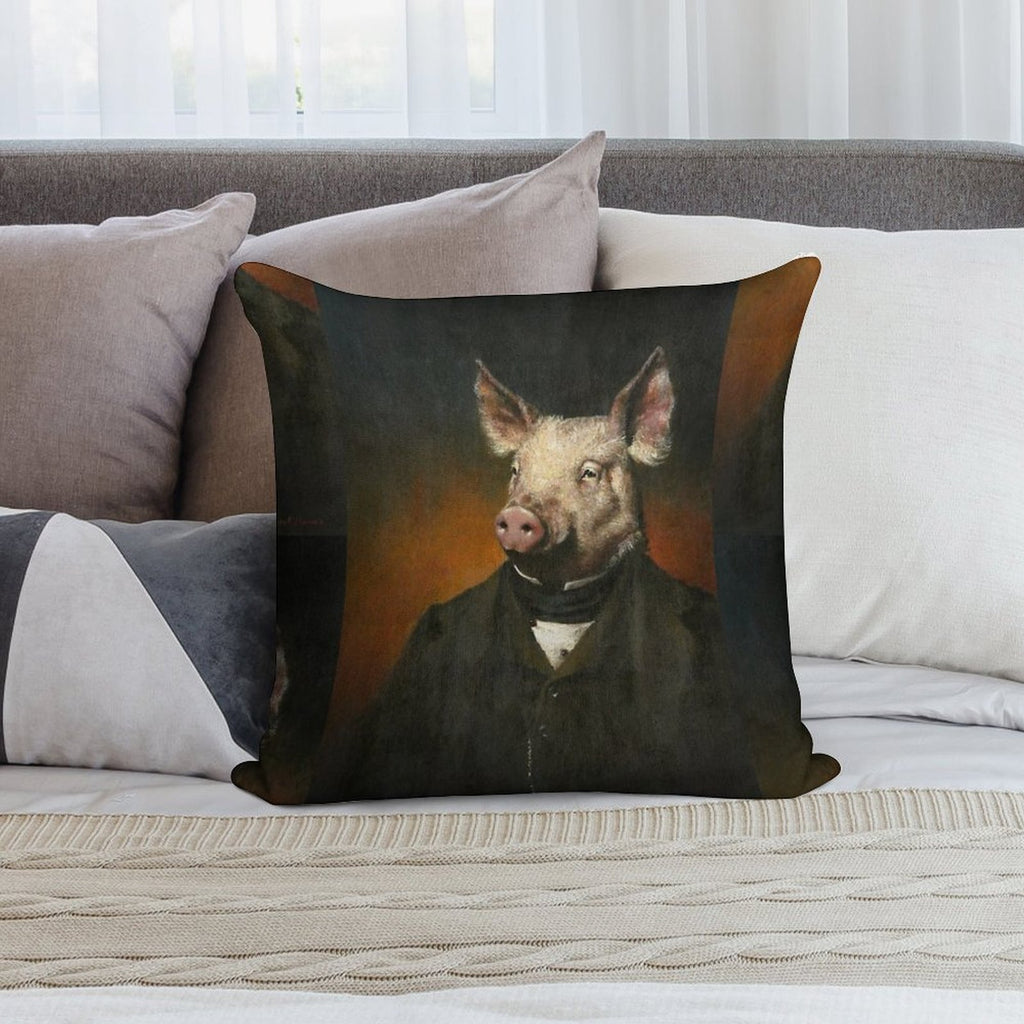 Victorian Pig Soft Style Accent Throw Pillow