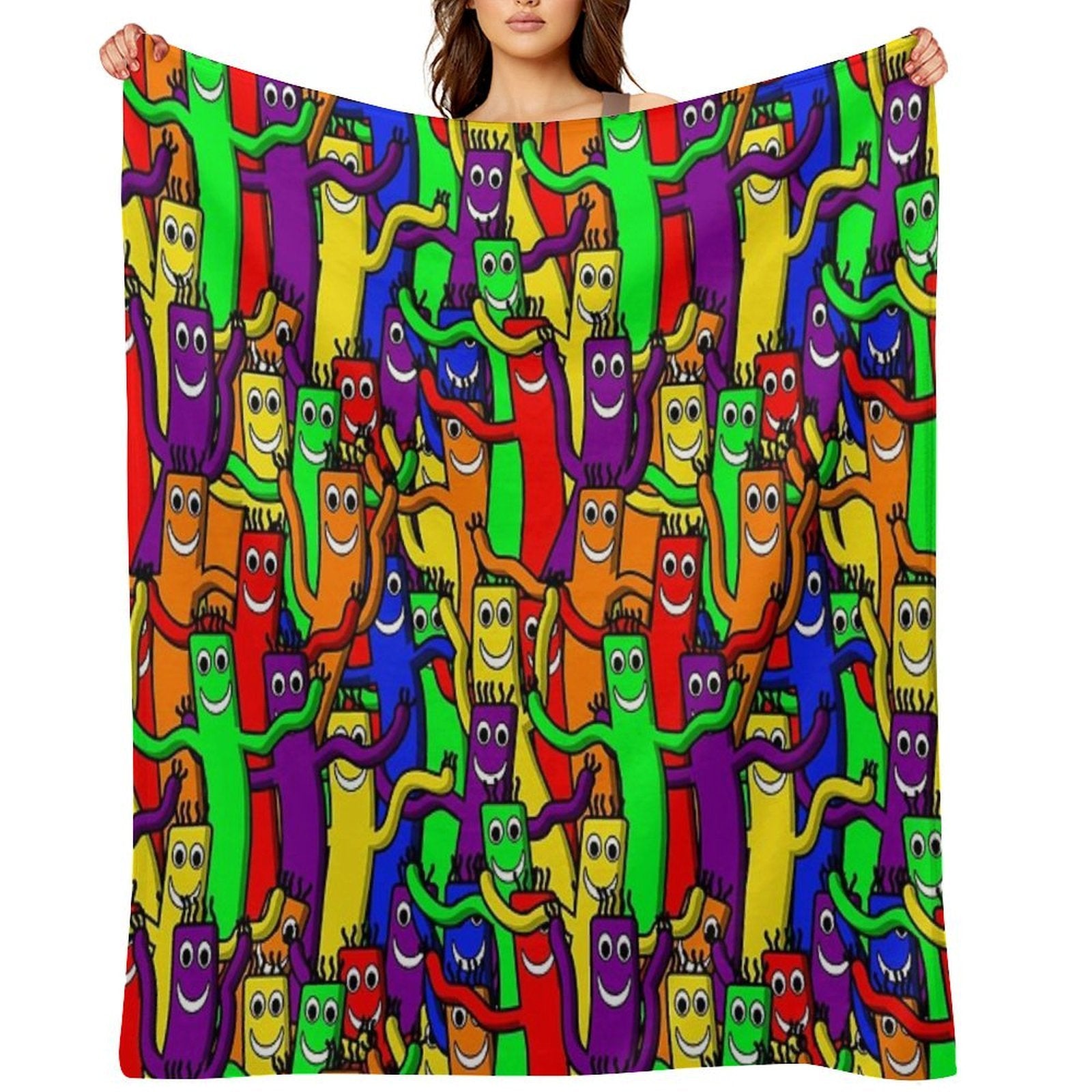 Wacky Inflatable Arm Flailing Tube Man Eco-conscious Throw Blanket