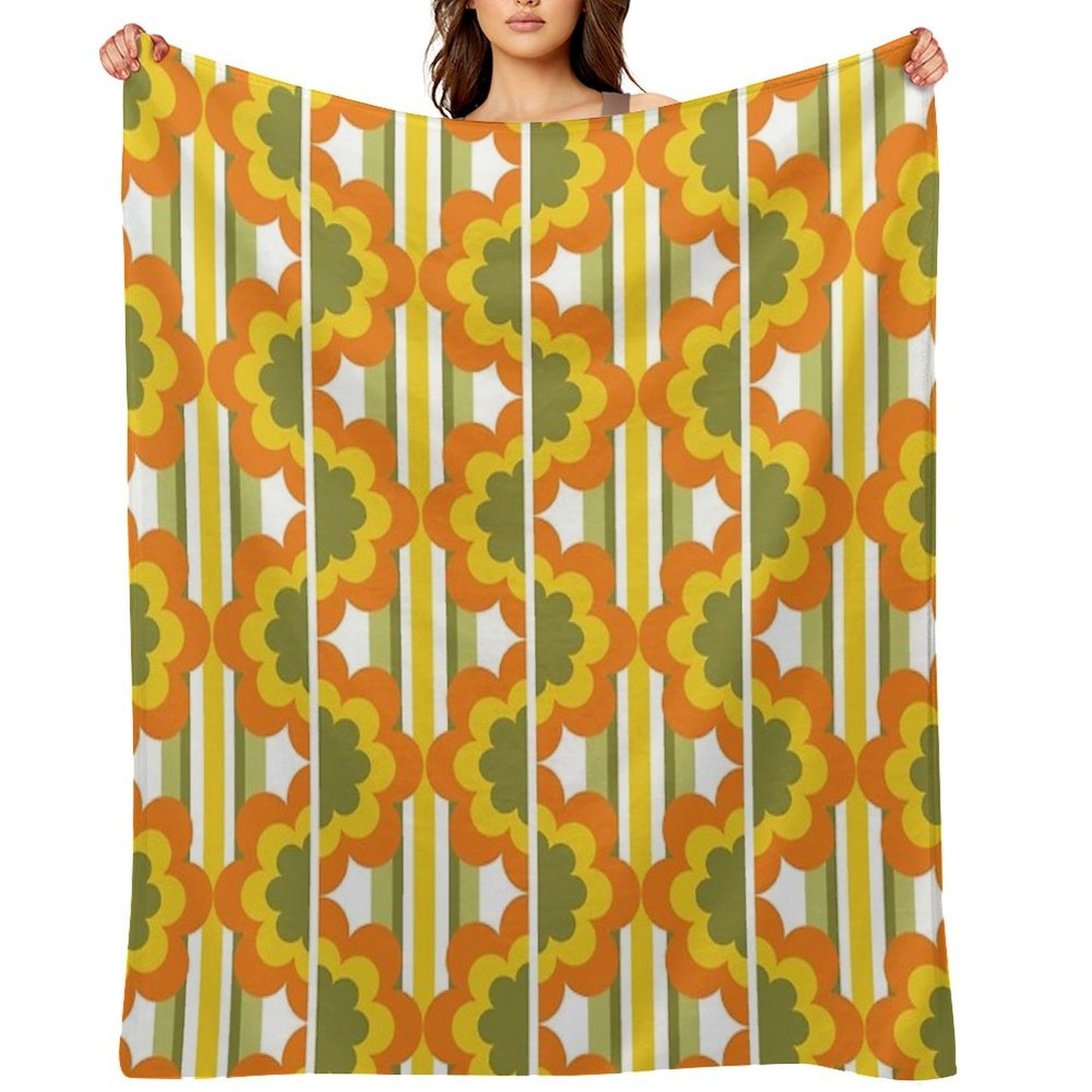 1970's Pattern  Retro 70s Vintage Seventies Style Velvety-soft Throw Blanket