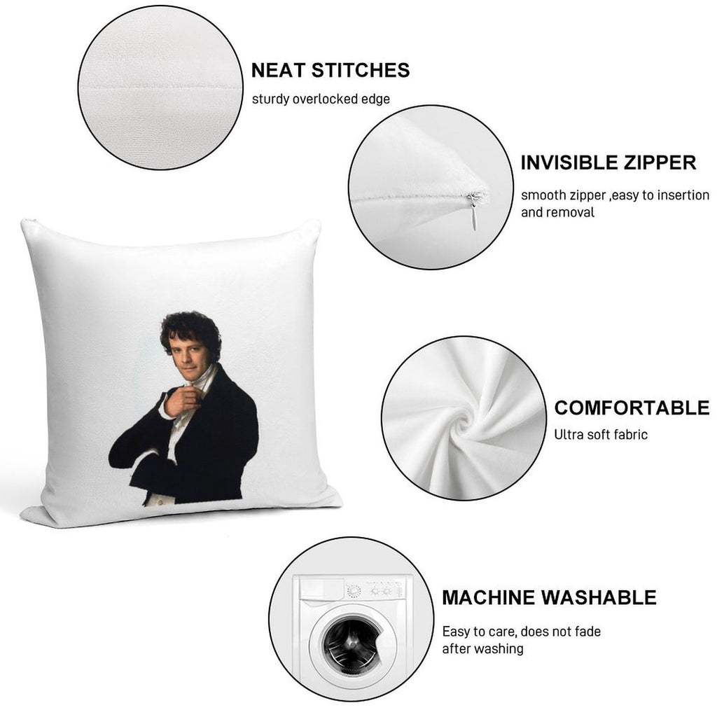 Colin Firth As Mr Darcy in Pride & Prejudice Soft Skin-Friendly Throw Pillow