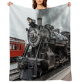 Strasburg Locomotive Anti-pilling Throw Blanket