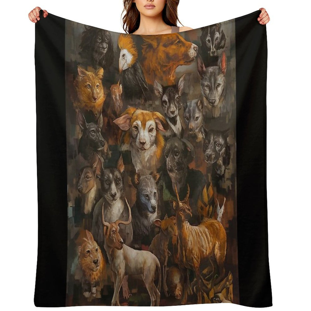 Whirlwind of Surreal Beasts  Baroque  Rembrandt  Chiaroscuro  Classical Paintings Wrinkle-free Throw Blanket
