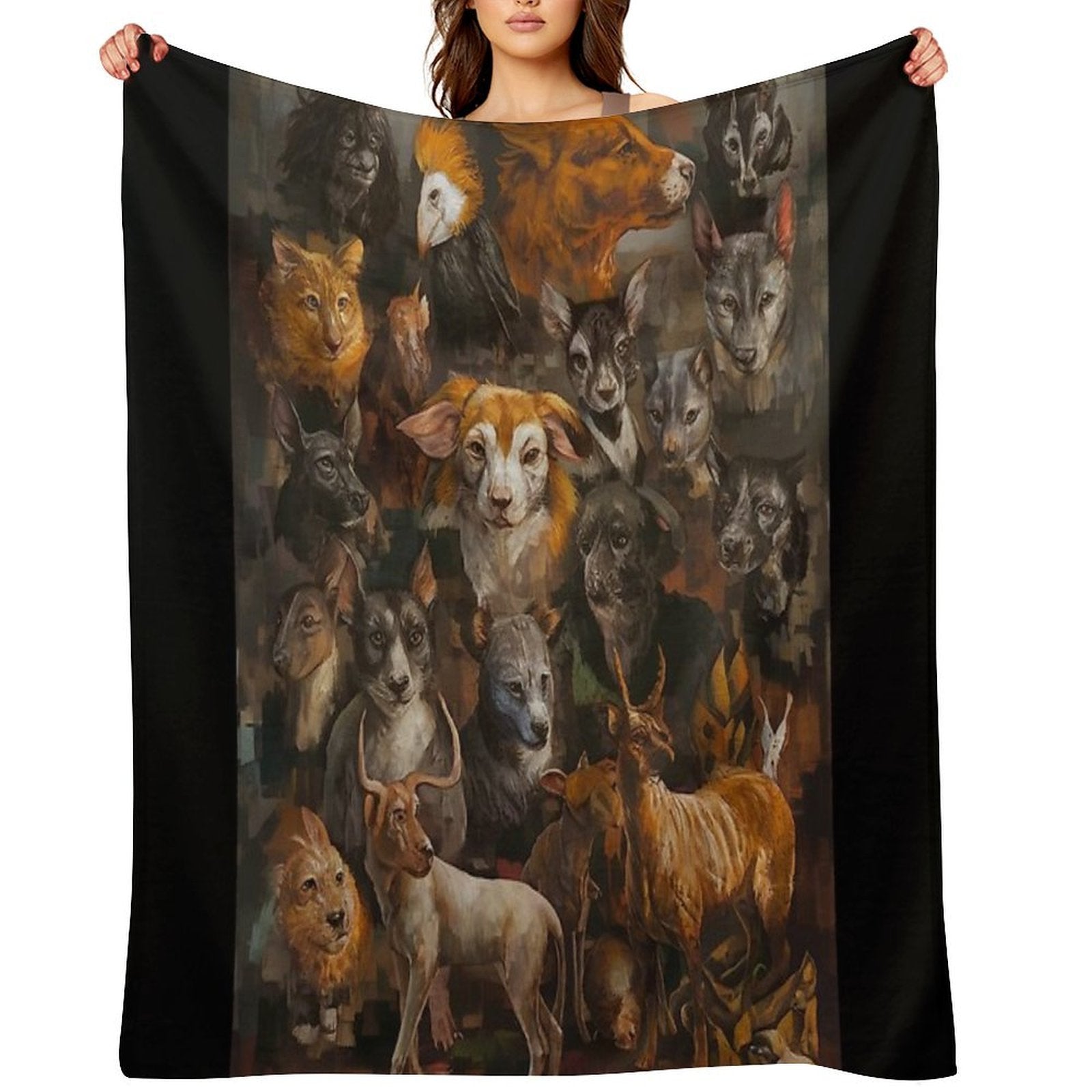 Whirlwind of Surreal Beasts  Baroque  Rembrandt  Chiaroscuro  Classical Paintings Wrinkle-free Throw Blanket