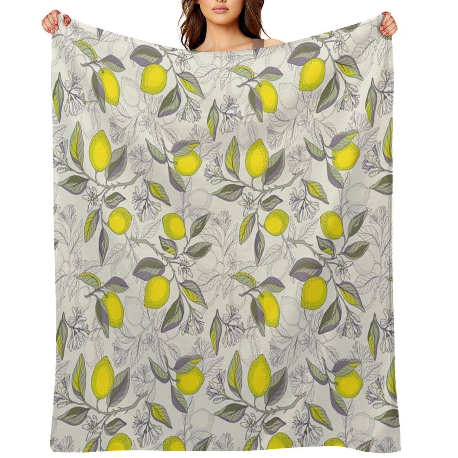Lemon Pattern Gift-ready Throw Blanket