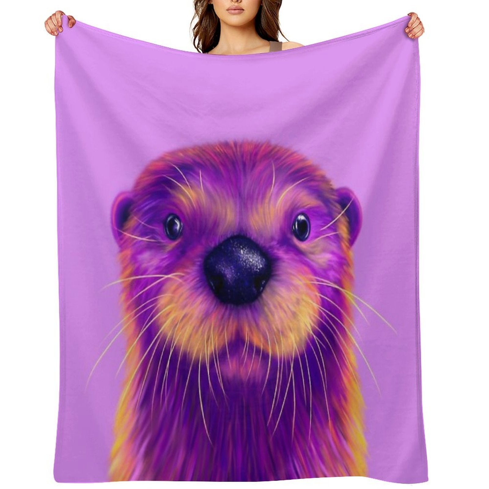 Purple Otter Compact Throw Blanket