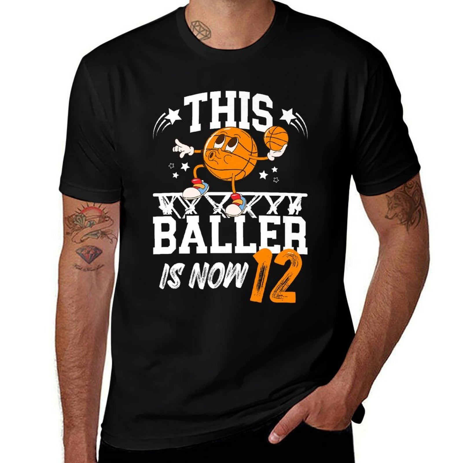 12th Basketball Birthday Twelve Year Old Basketball Player Premium  Stretchy T-Shirt