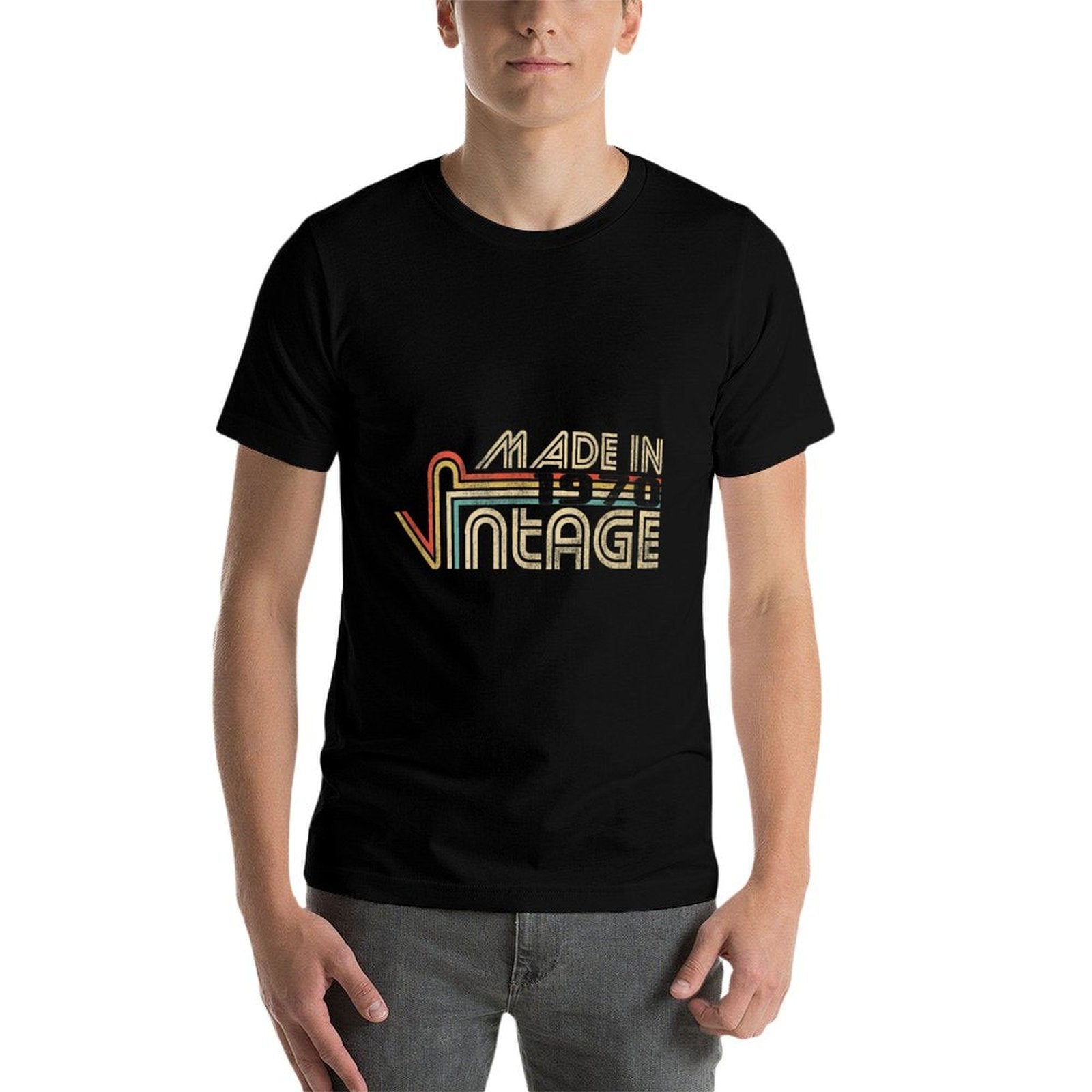 50th Birthday Gift Idea. Vintage 1970  Oversized Silhouette T-Shirt