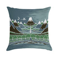 Midnight Forest Mountain Path in The Style of J.R.R.Tolkien Soft Durable Construction Throw Pillow