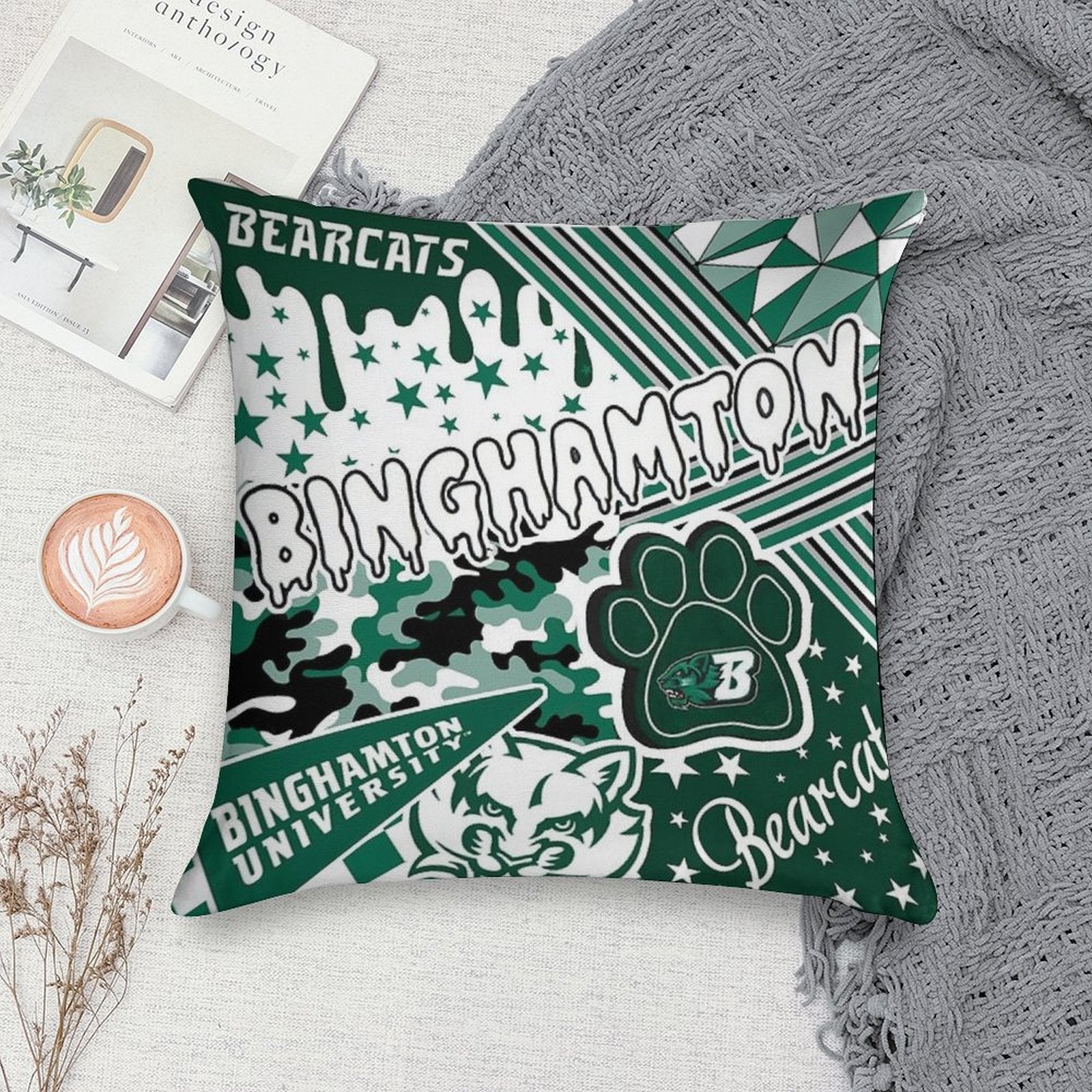 Binghamton University Soft Hidden Zipper Throw Pillow