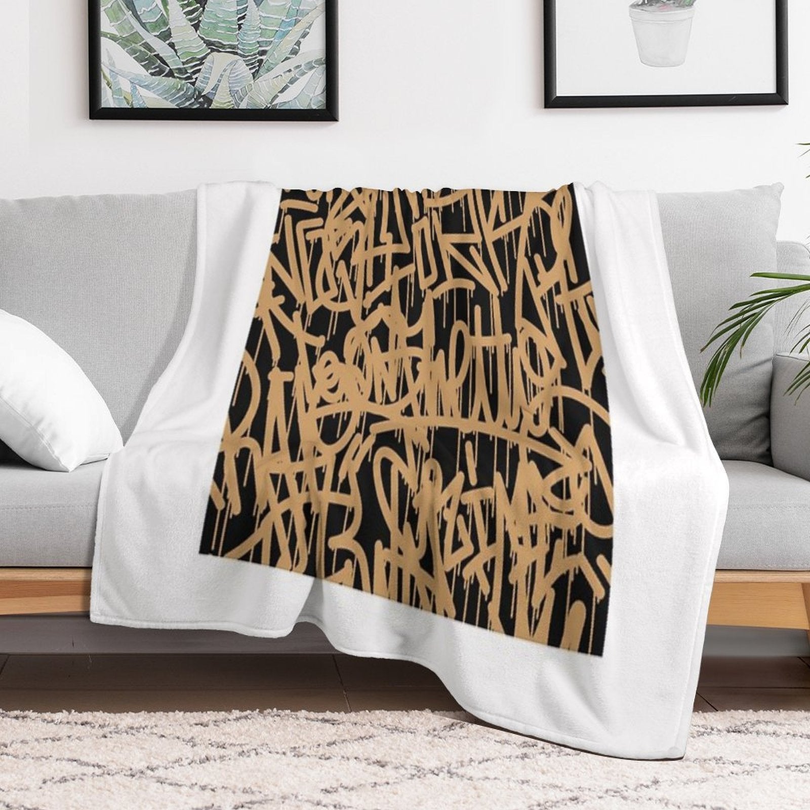 Graffiti Smudges And Drops Eco-conscious Throw Blanket