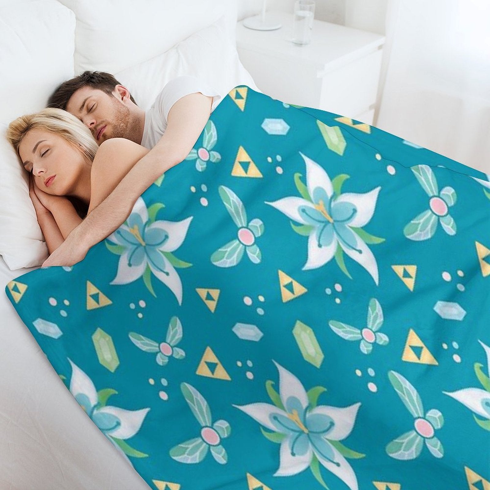 Silent Princess Pattern Blue V.2 Premium Throw Blanket