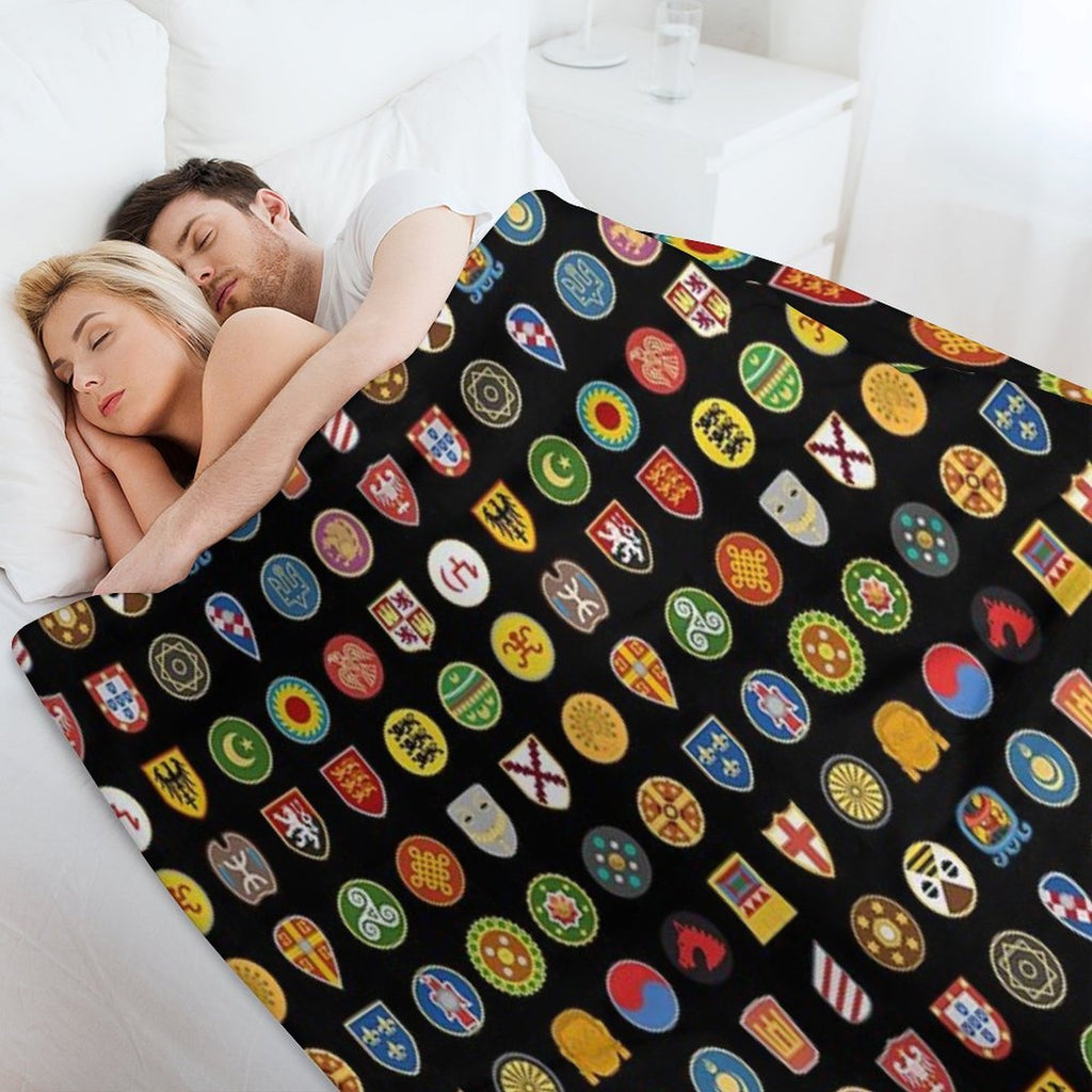 Civilizations Emblems Shrink-resistant Throw Blanket
