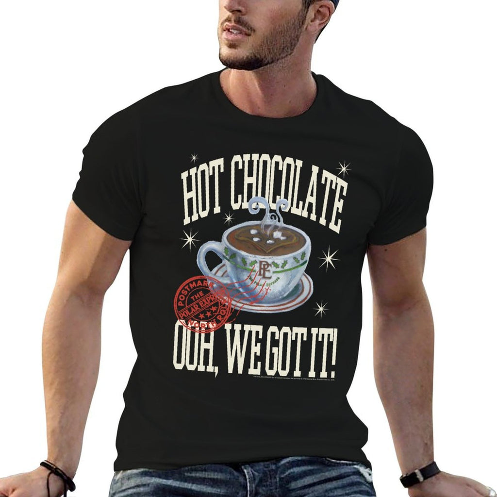 Polar Express Hot Chocolate Illustration Christmas Holiday  Tagless Design T-Shirt
