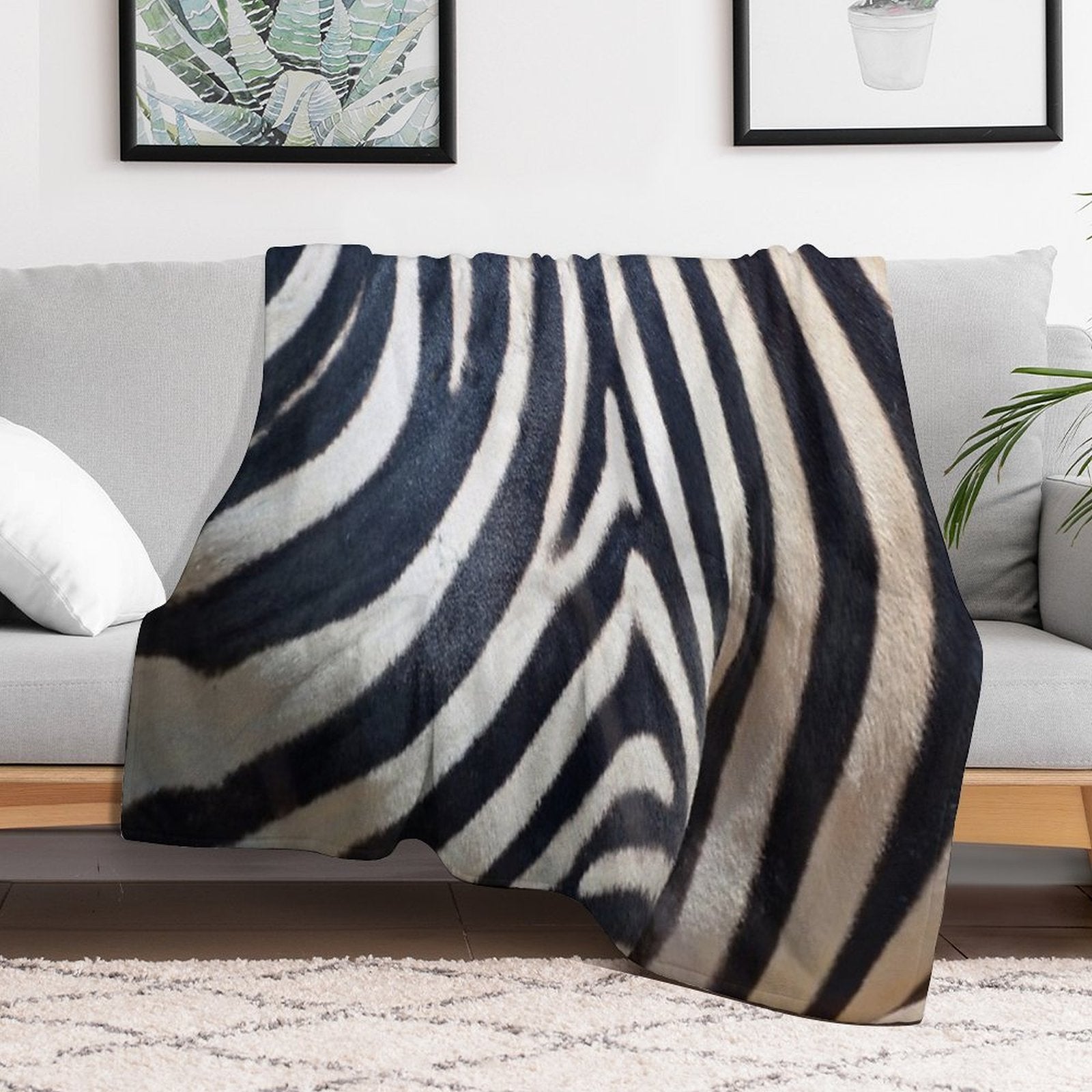 Zebra Shrink-resistant Throw Blanket