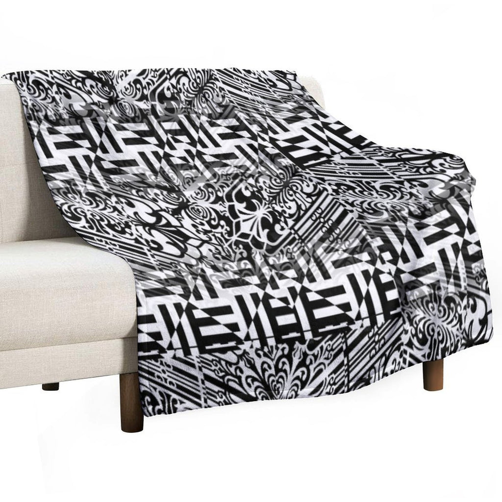 Black And White Madness Versatility Throw Blanket