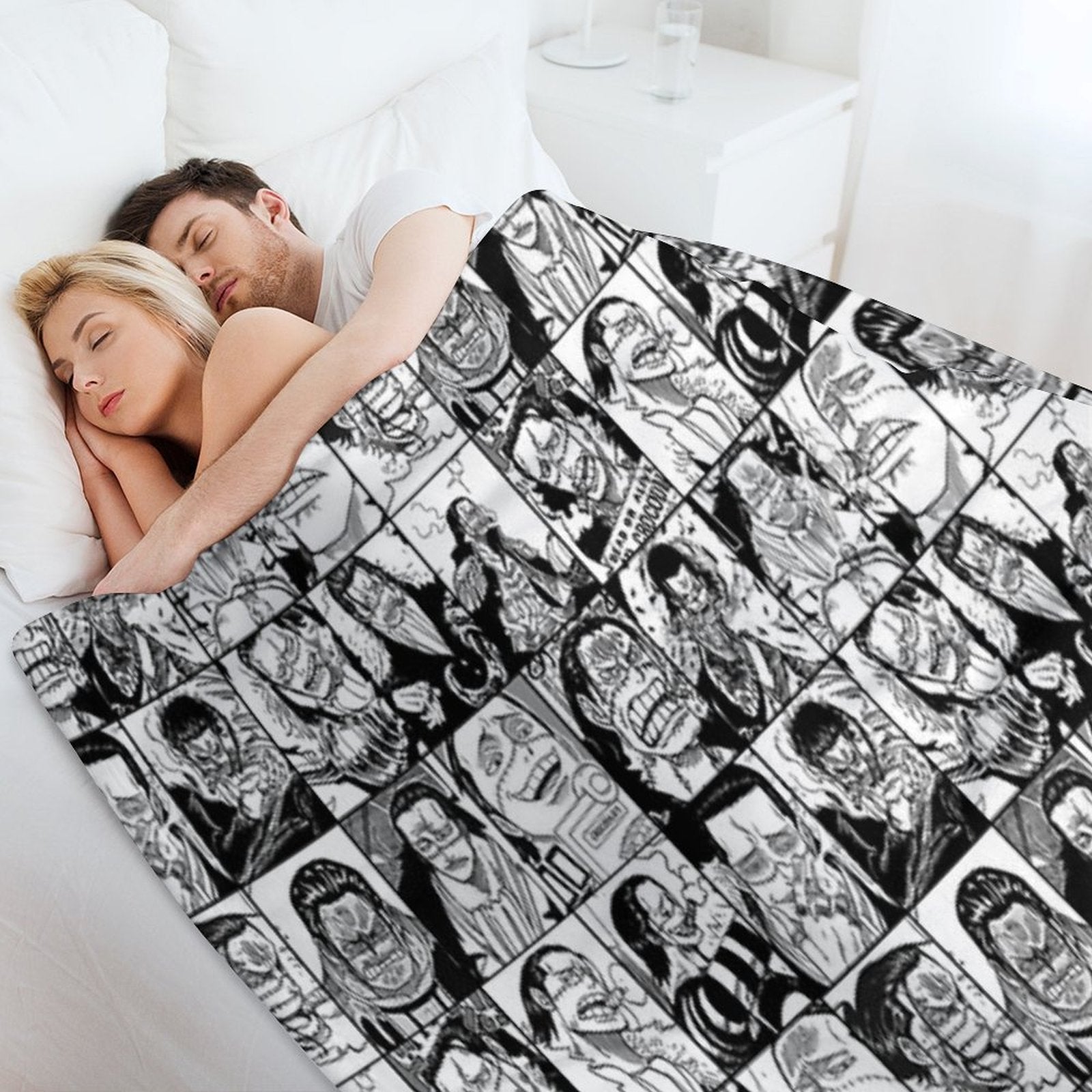 Crocodile  - One Piece Manga Panel Collage Versatility Throw Blanket