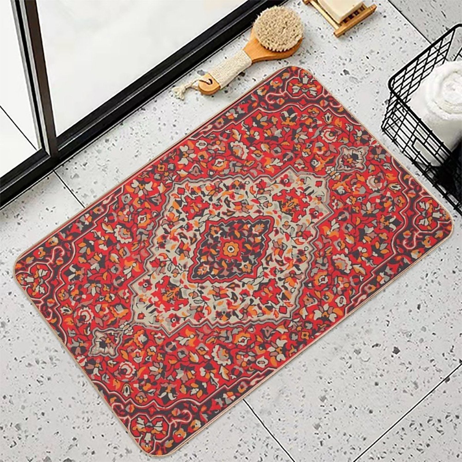 Persian Oriental Rug  Rapid-Drying Bath Mat