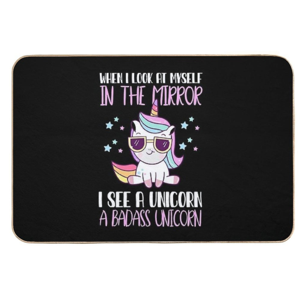 Funny Badass Unicorn  Anti-Trip Bath Mat