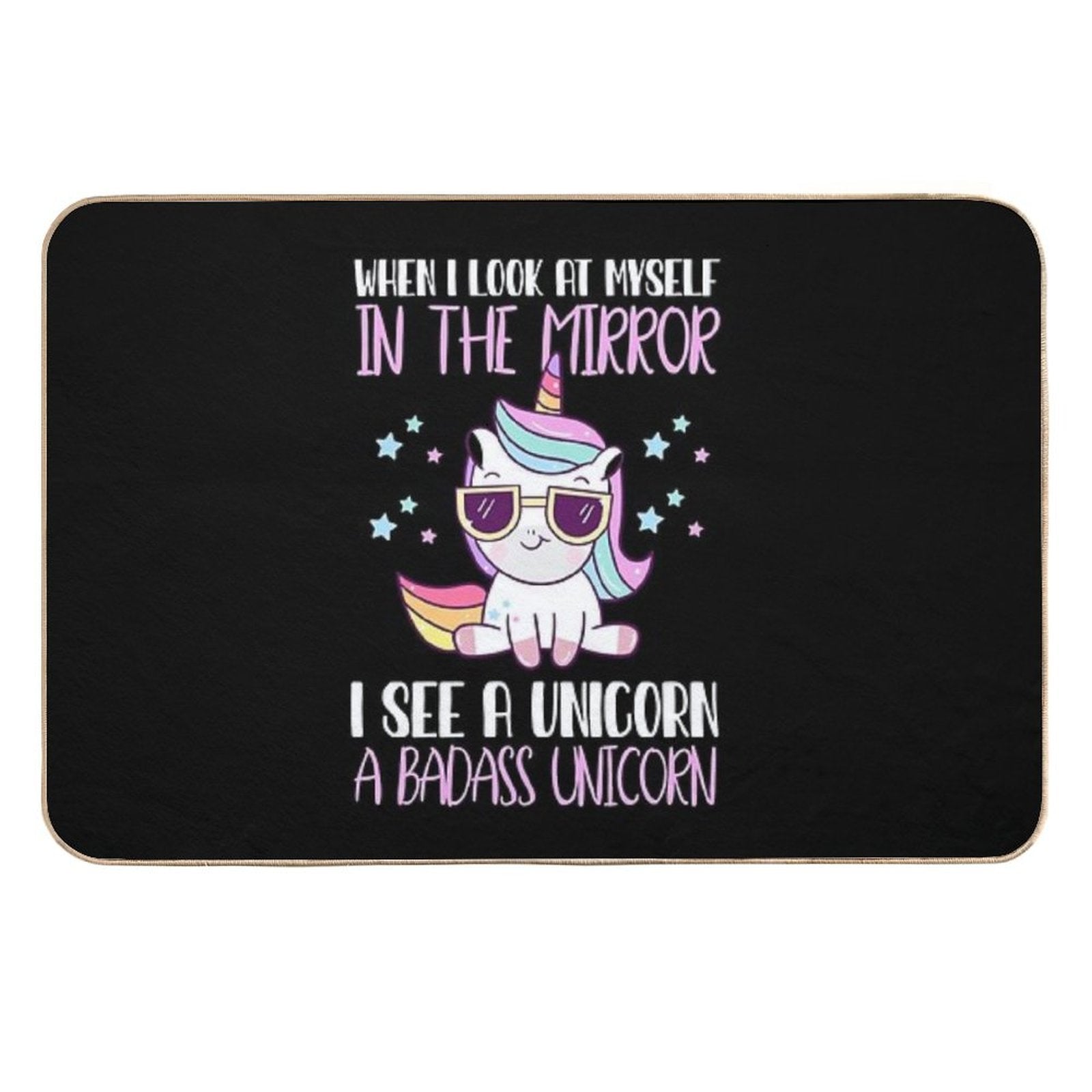 Funny Badass Unicorn  Anti-Trip Bath Mat