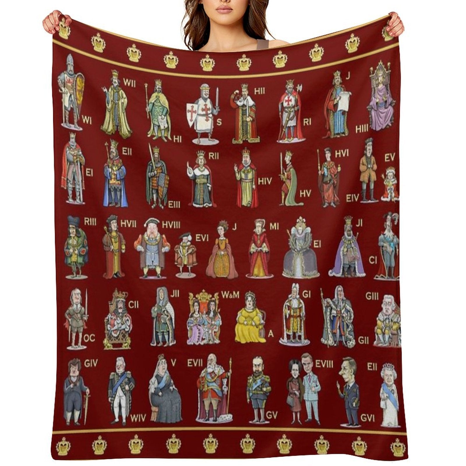 English And British Monarchs The Complete Set (Alternate Version) Multi-functional Throw Blanket