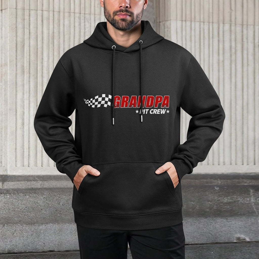 Grandpa Pit Crew Race Car Birthday Family Matching Pit Crew Pilling-Resistant Hoodie
