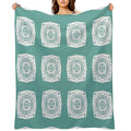 Sage Green Quilt Block Premium Throw Blanket